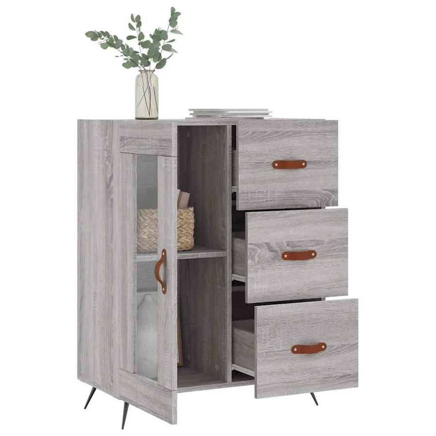 Buffet sonoma gris 69,5x34x90 cm bois d'ingénierie - 4