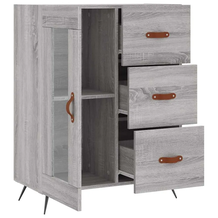 Buffet sonoma gris 69,5x34x90 cm bois d'ingénierie - 6