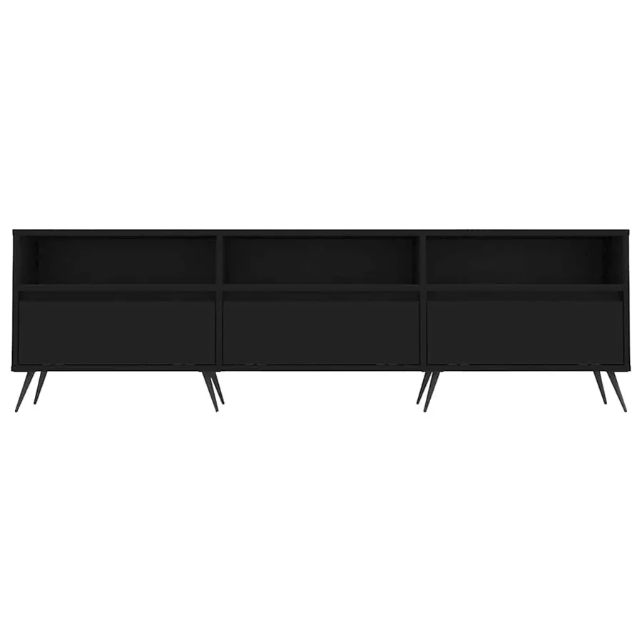Meuble TV noir 150x30x44,5 cm bois d'ingénierie - 5