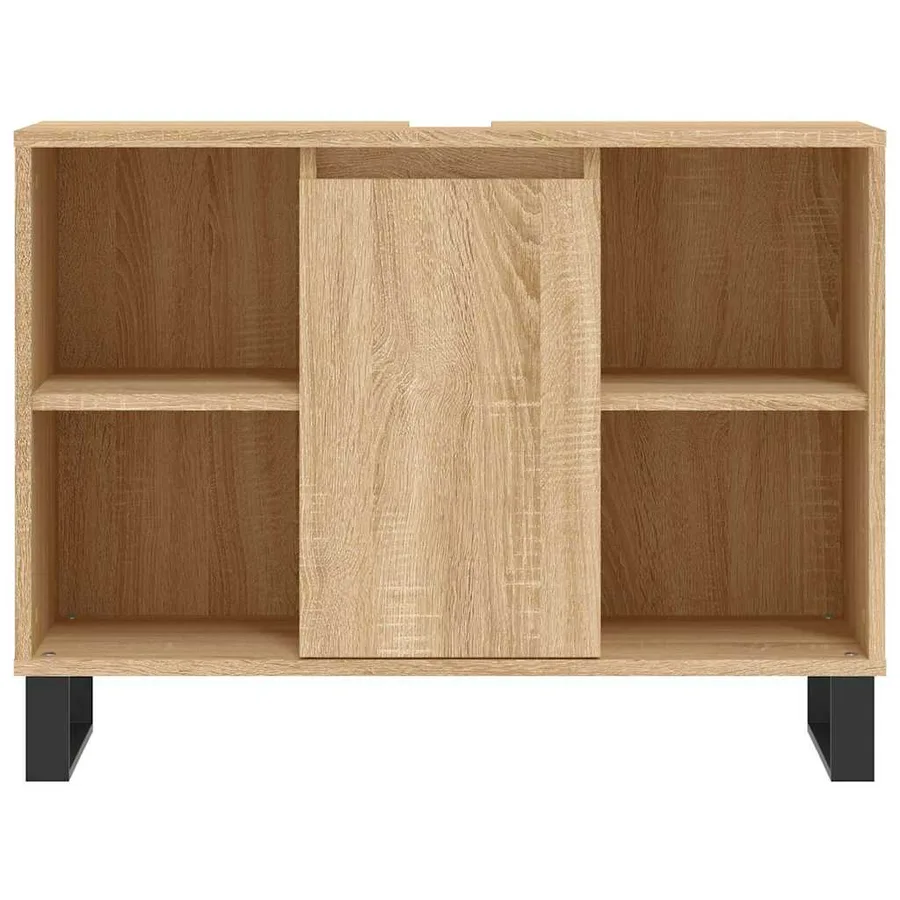 Armoire salle de bain chêne sonoma 80x33x60cm bois d'ingénierie - 6