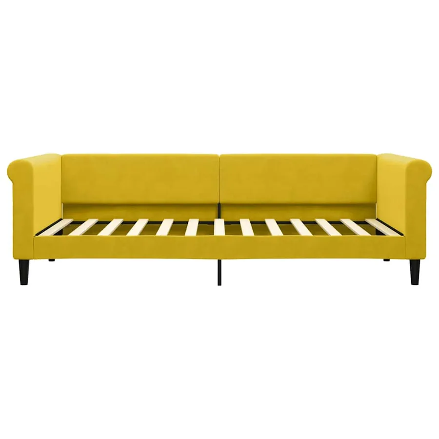 Lit de repos sans matelas jaune 90x200 cm velours - 3