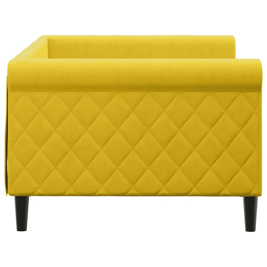Lit de repos sans matelas jaune 90x200 cm velours - 4