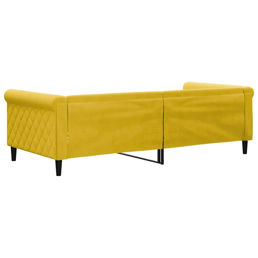 Lit de repos sans matelas jaune 90x200 cm velours - 5