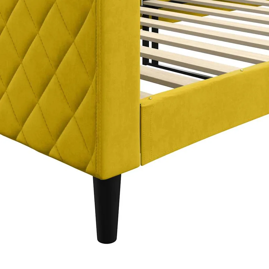 Lit de repos sans matelas jaune 90x200 cm velours - 6