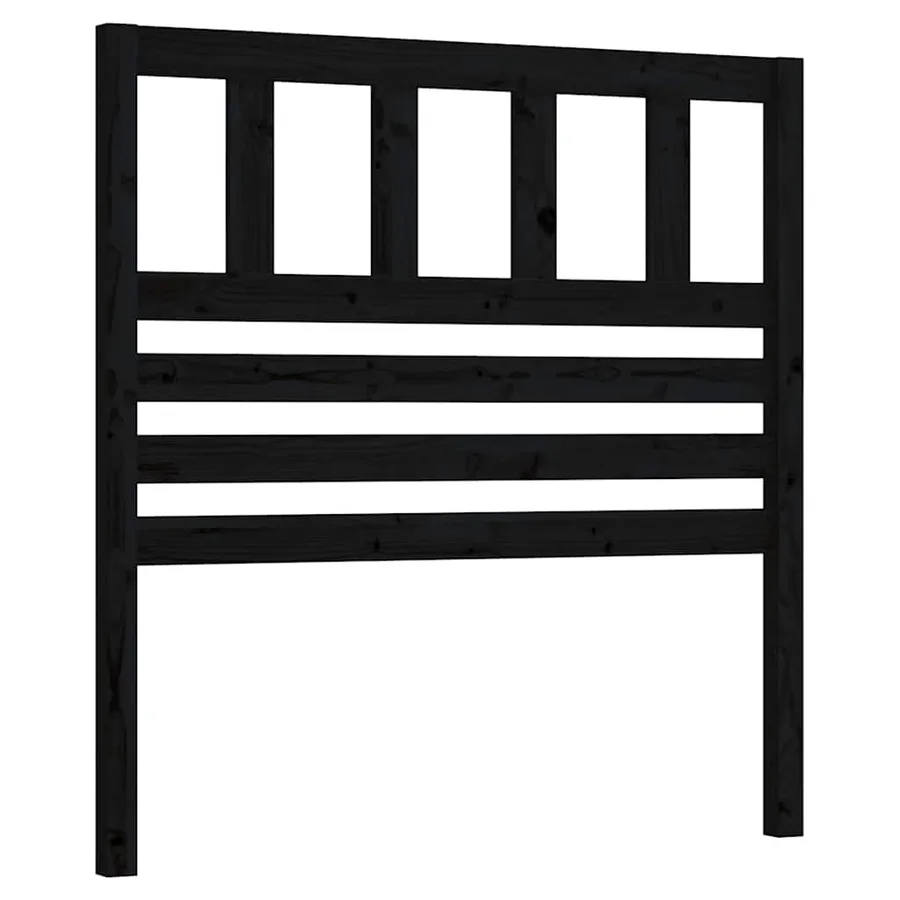 Tête de lit Noir 81x4x100 cm Bois massif de pin - 2