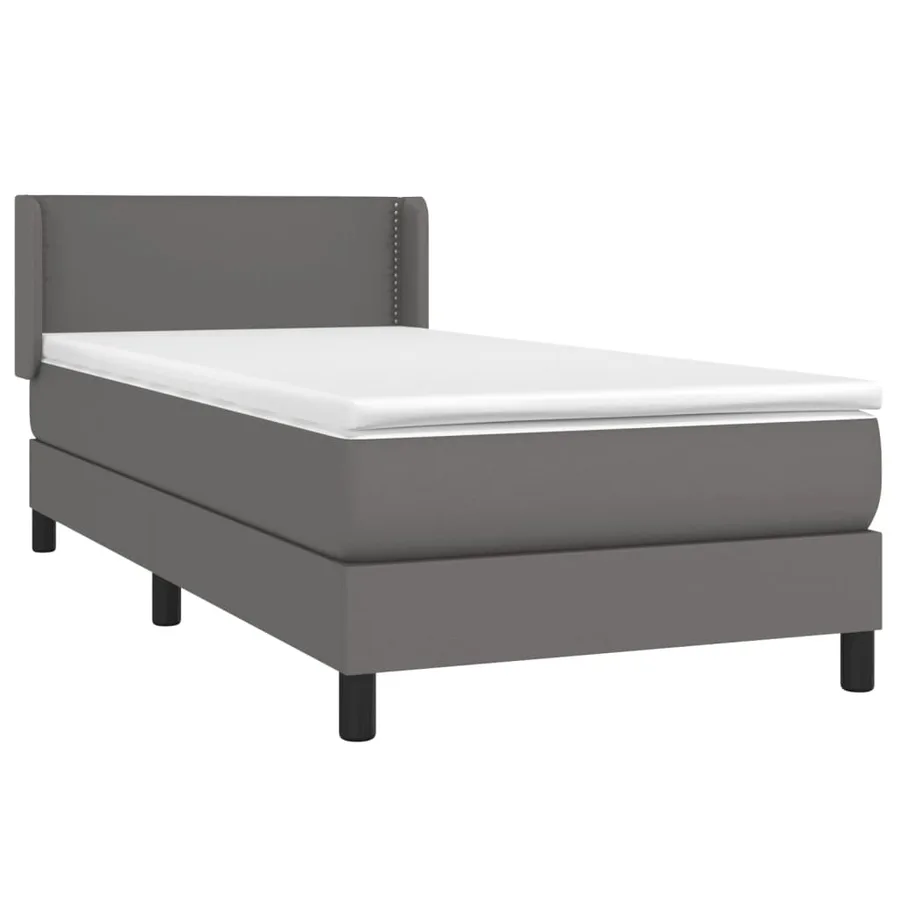 Sommier à lattes de lit avec matelas Gris 80x200 cm Similicuir - 3