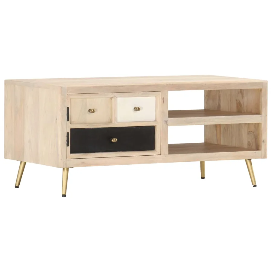 Table basse 90x45x40 cm Bois de manguier massif - 10