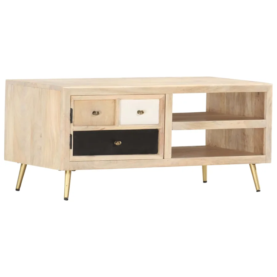 Table basse 90x45x40 cm Bois de manguier massif - 8