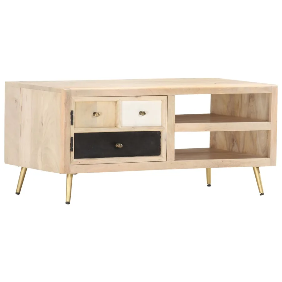 Table basse 90x45x40 cm Bois de manguier massif - 9