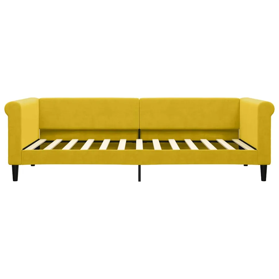 Lit de jour avec matelas jaune 90x200 cm velours - 4
