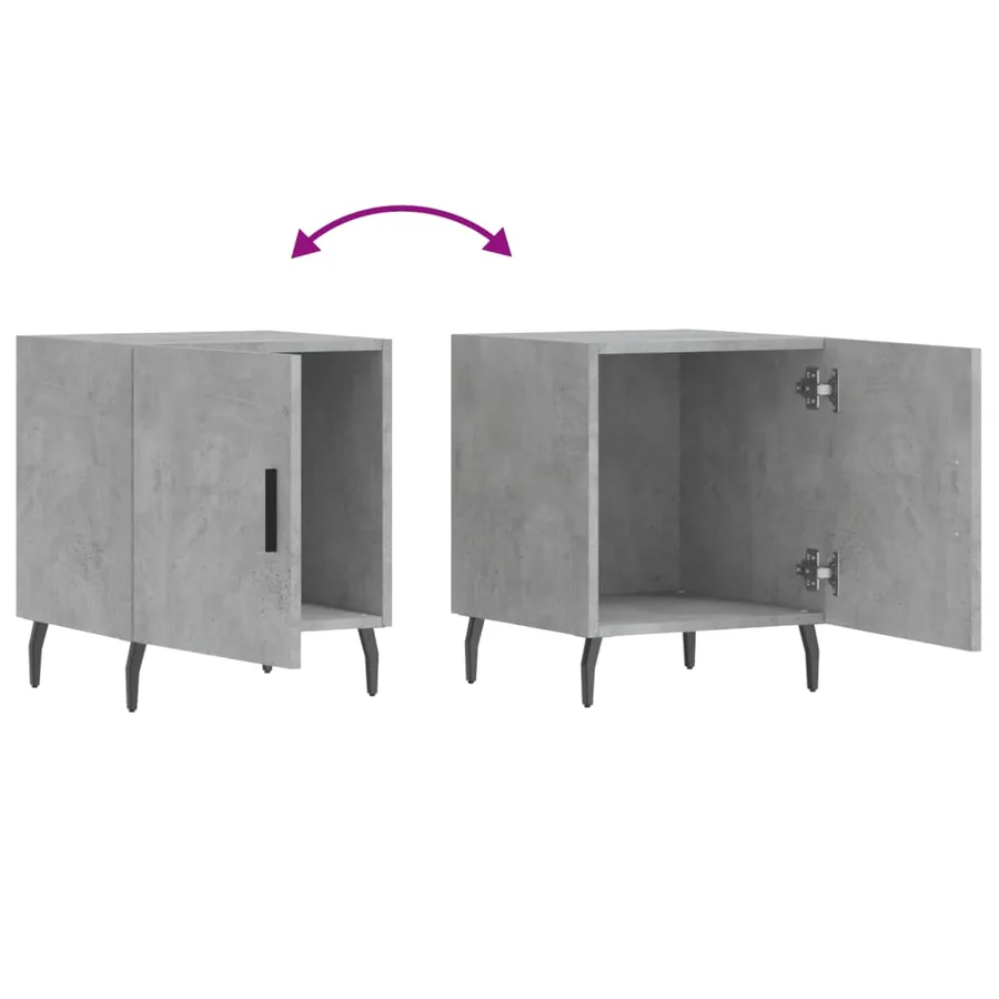 Tables de chevet 2 pcs gris béton 40x40x50 cm bois d’ingénierie - 10
