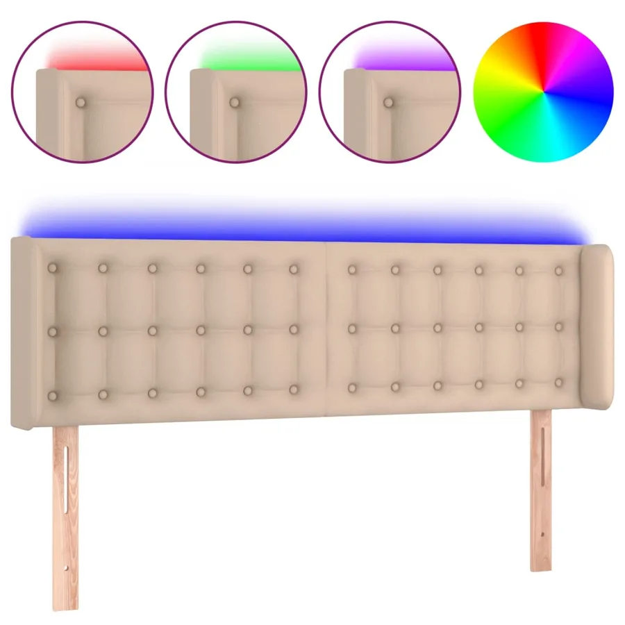 Tête de lit à LED Cappuccino 147x16x78/88 cm Similicuir - 2