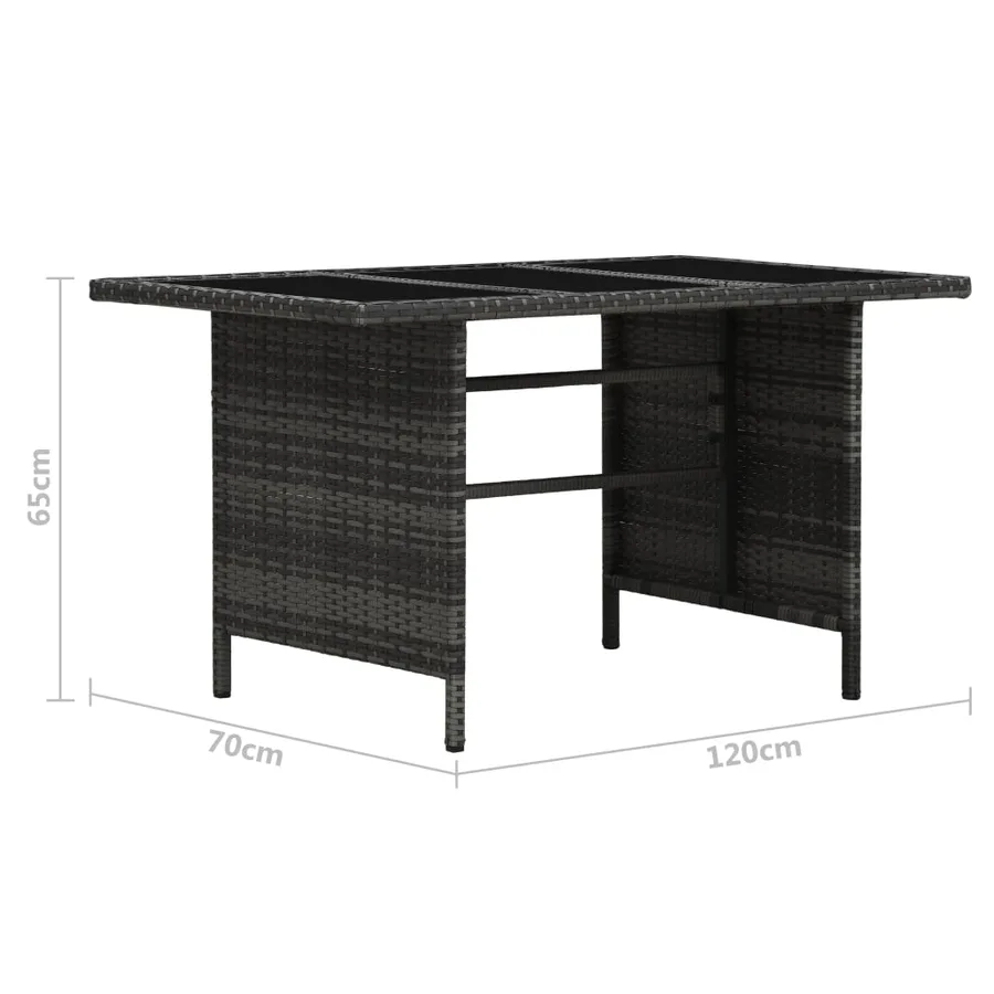 Salon de jardin 4 pcs avec coussins résine tressée gris - 11
