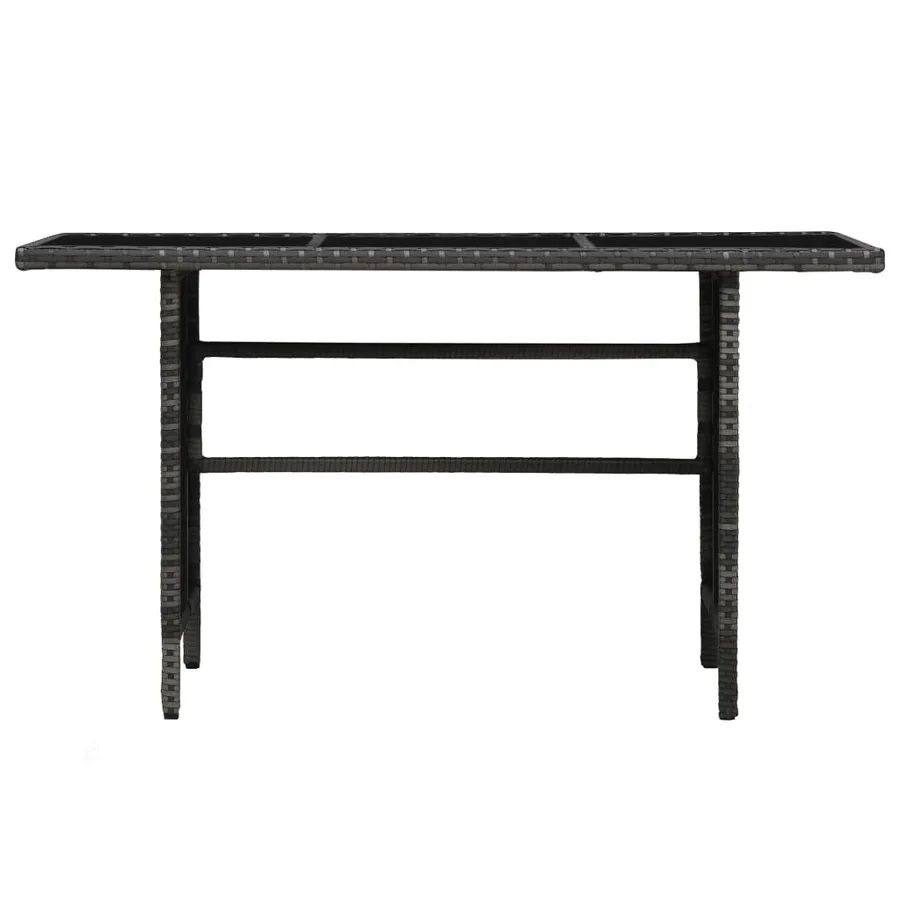 Salon de jardin 4 pcs avec coussins résine tressée gris - 5