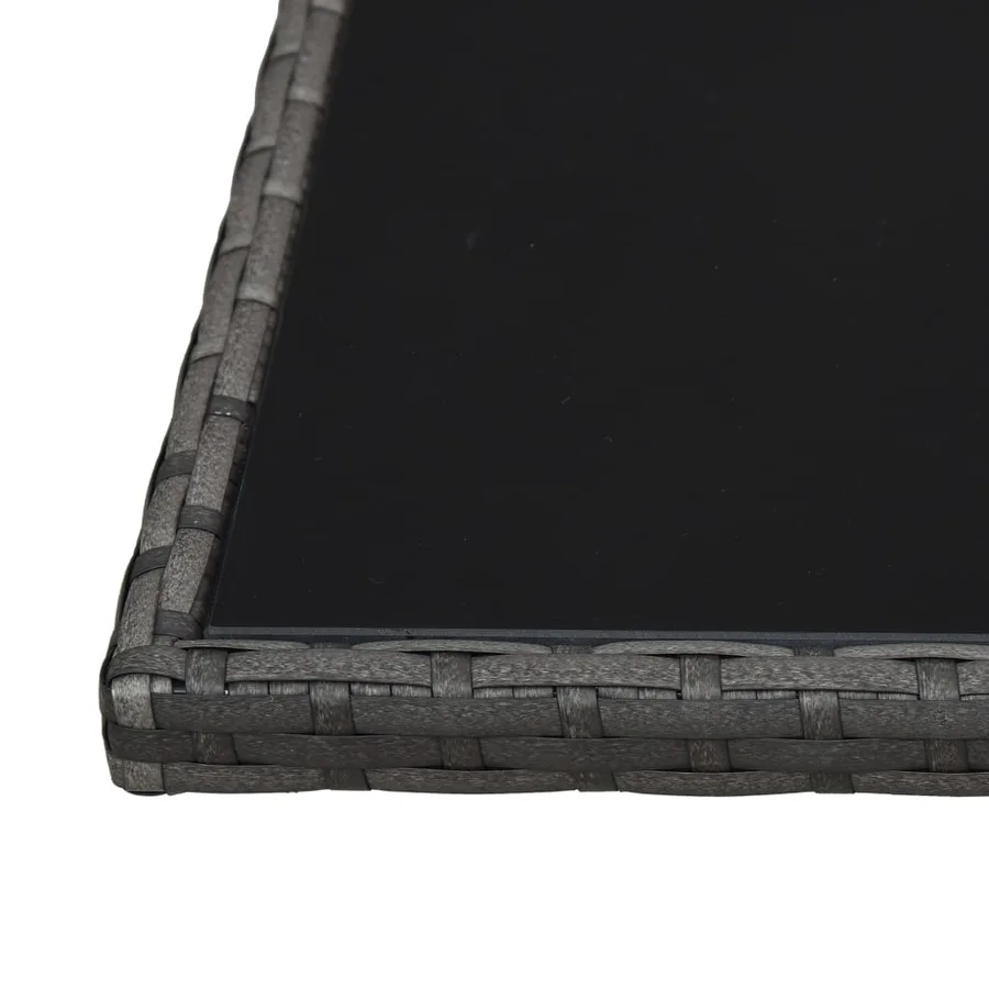 Salon de jardin 4 pcs avec coussins résine tressée gris - 8