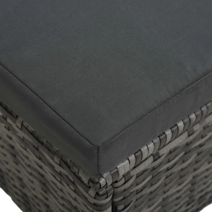 Salon de jardin 4 pcs avec coussins résine tressée gris - 9
