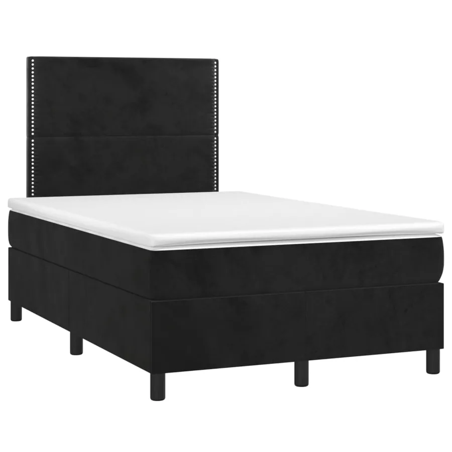 Sommier à lattes de lit avec matelas Noir 120x200 cm Velours - 3
