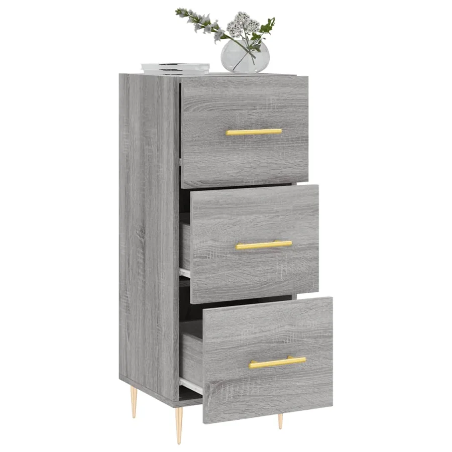 Buffet Sonoma gris 34,5x34x90 cm Bois d'ingénierie - 4