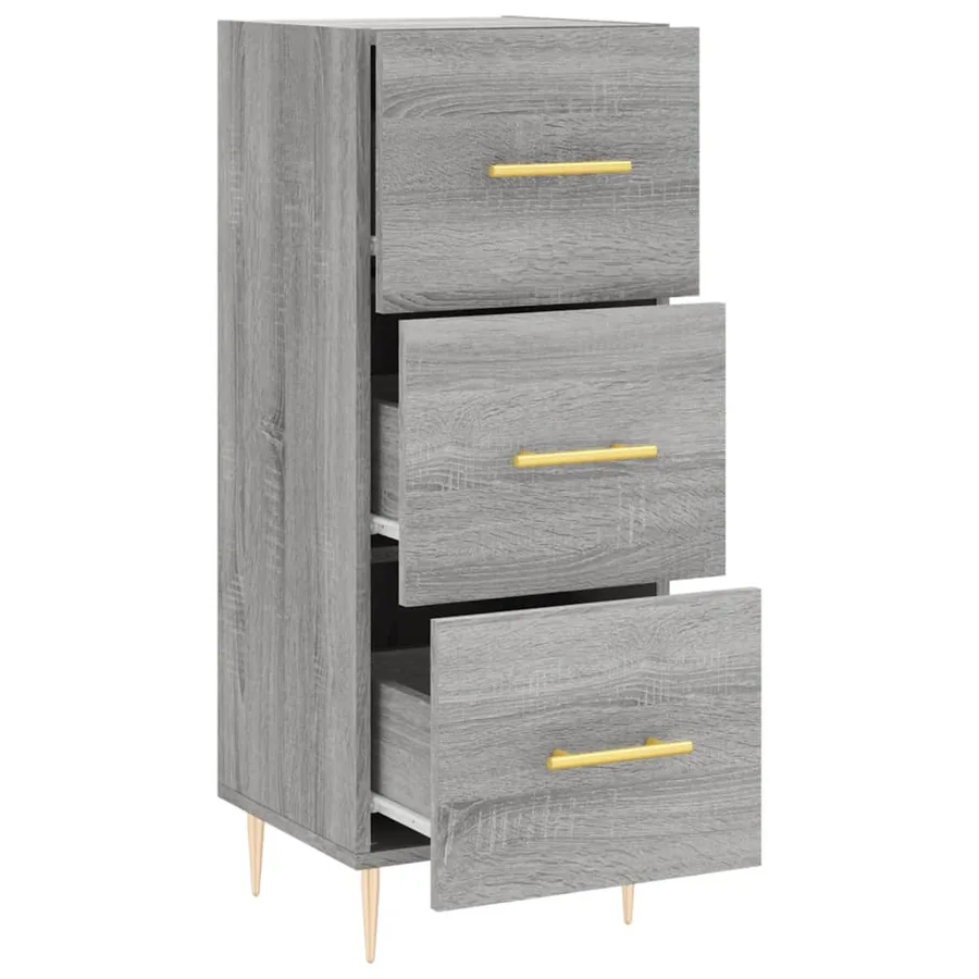 Buffet Sonoma gris 34,5x34x90 cm Bois d'ingénierie - 5