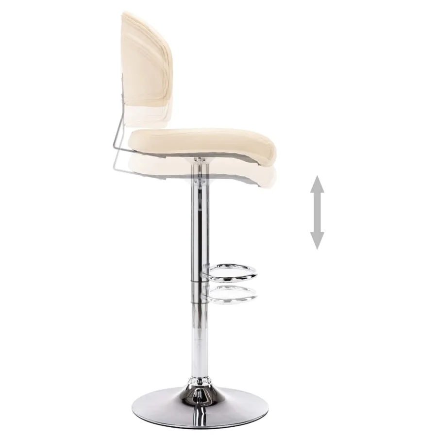 Tabouret de bar Crème Similicuir - 5