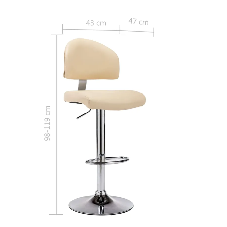 Tabouret de bar Crème Similicuir - 7