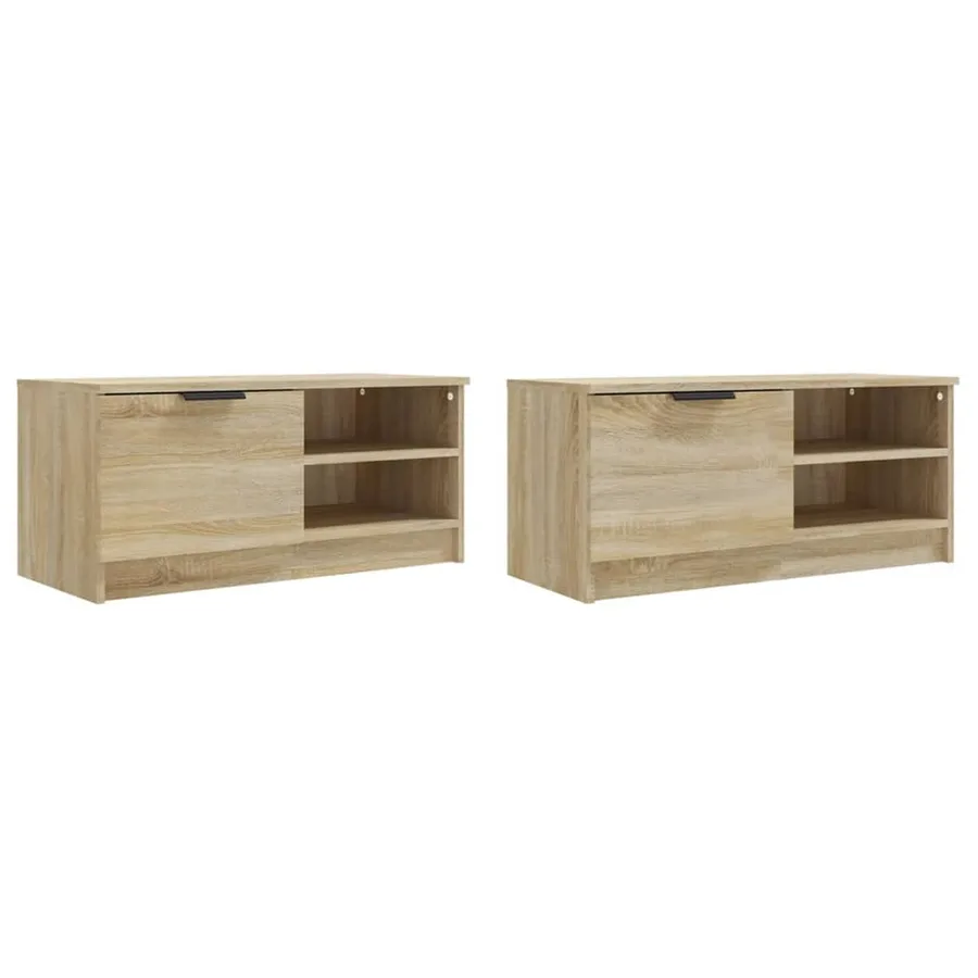 Meubles TV 2 pcs Chêne sonoma 80x35x36,5 cm Bois d'ingénierie - 4