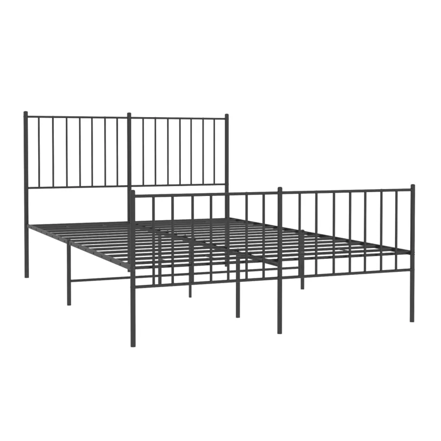 Cadre de lit métal sans matelas avec pied de lit noir 120x190cm - 3