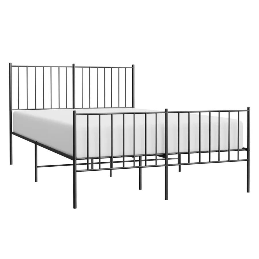 Cadre de lit métal sans matelas avec pied de lit noir 120x190cm - 4