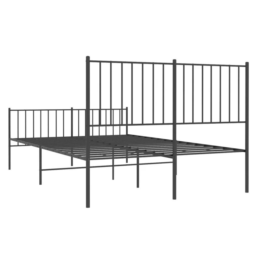 Cadre de lit métal sans matelas avec pied de lit noir 120x190cm - 7