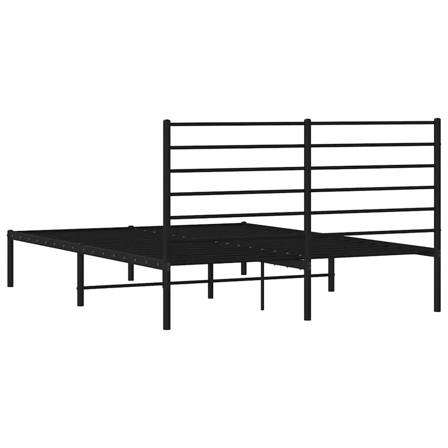 Cadre de lit métal sans matelas avec tête de lit noir 140x190cm - 8