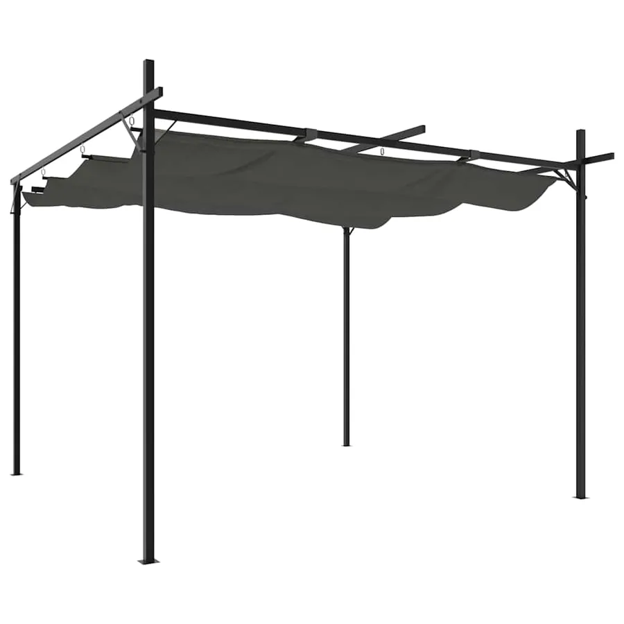 Pergola avec toit rétractable anthracite 295x292x230 cm - 2