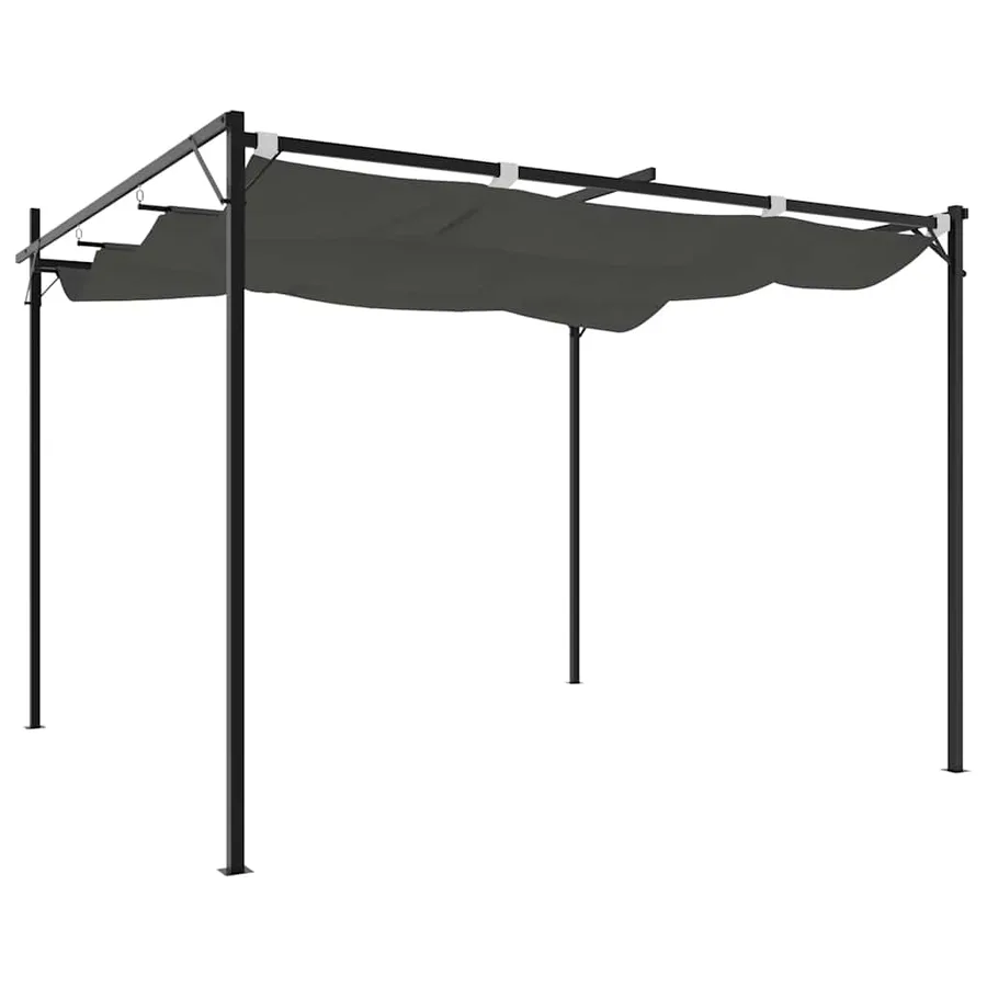 Pergola avec toit rétractable anthracite 295x292x230 cm - 5