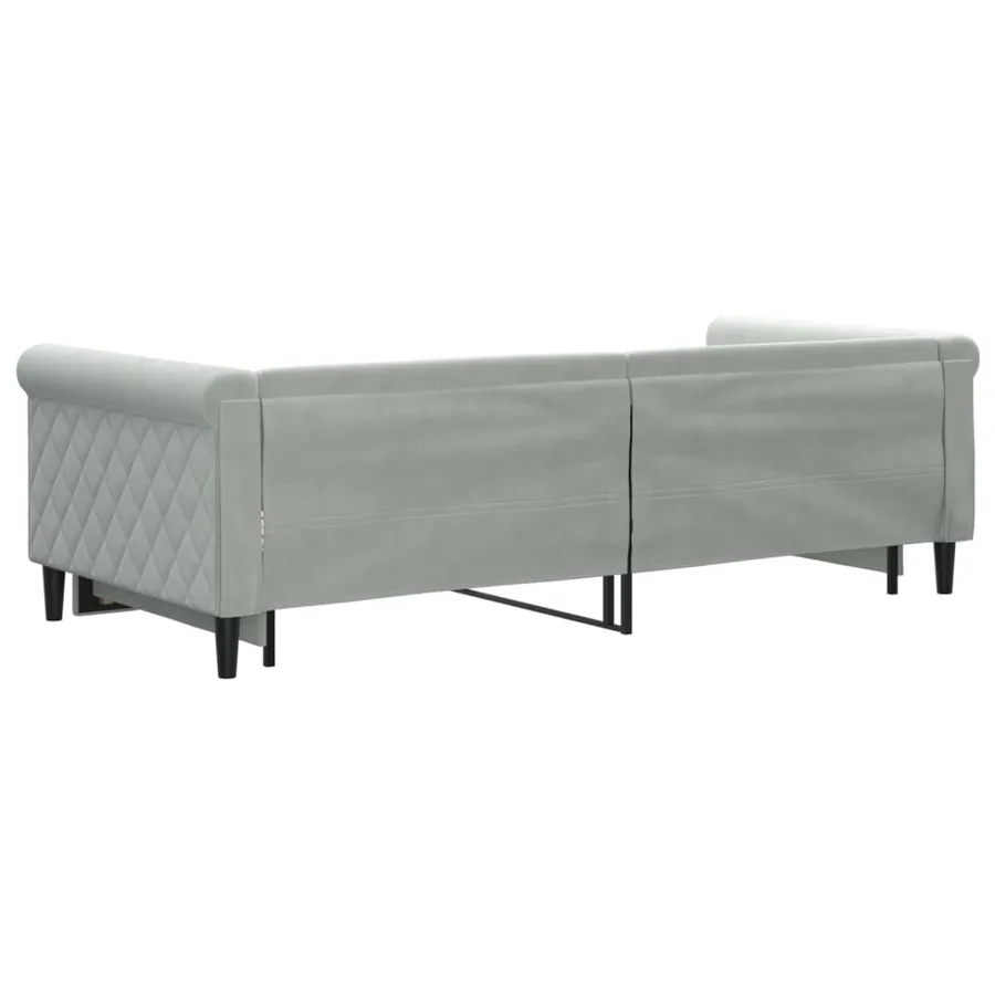 Lit de jour avec gigogne sans matelas gris clair 90x200 cm - 5
