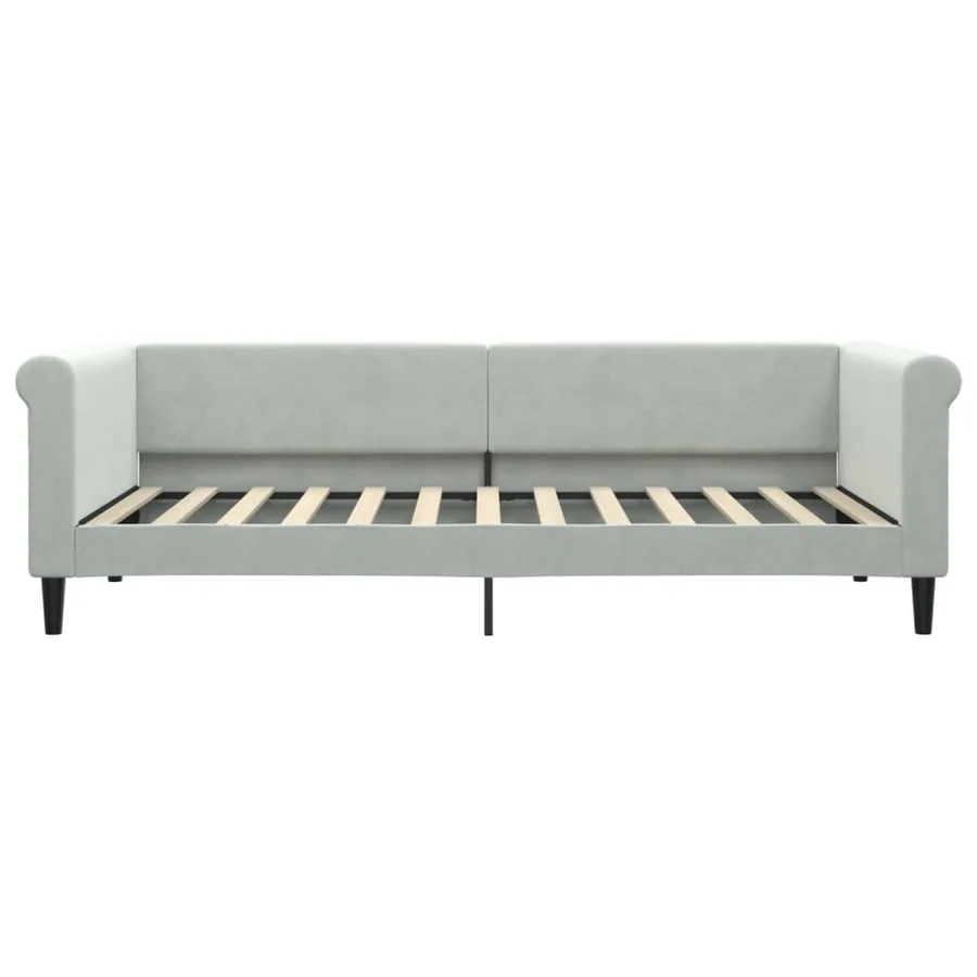 Lit de jour avec gigogne sans matelas gris clair 90x200 cm - 7