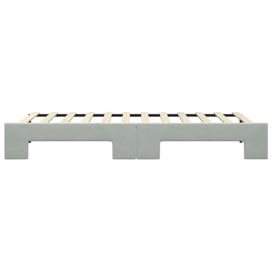 Lit de jour avec gigogne sans matelas gris clair 90x200 cm - 9