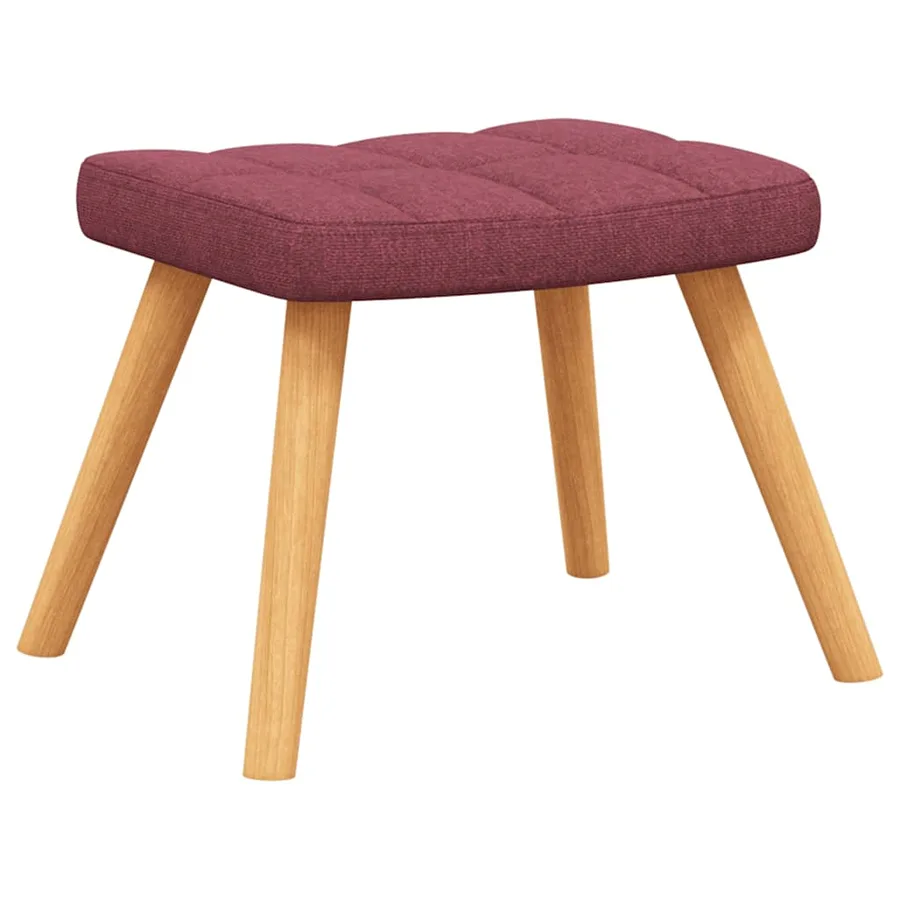 Chaise de relaxation avec tabouret Rouge bordeaux Tissu - 7