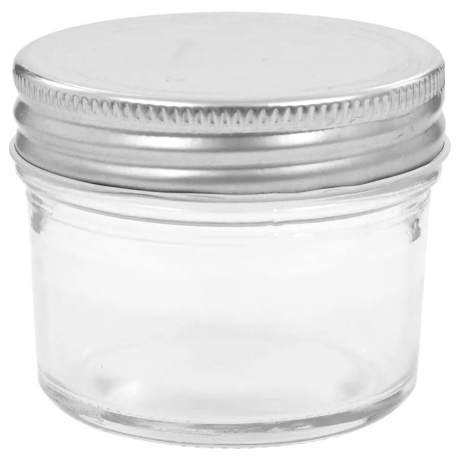 48 pcs Pots à confiture avec couvercles argentés Verre 110 ml - 4