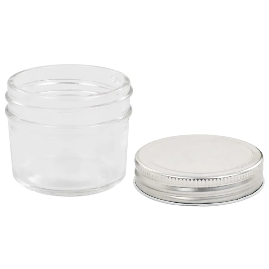 48 pcs Pots à confiture avec couvercles argentés Verre 110 ml - 5