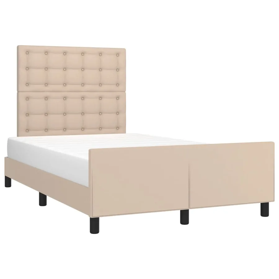 Cadre de lit sans matelas cappuccino 120x200 cm similicuir - 3