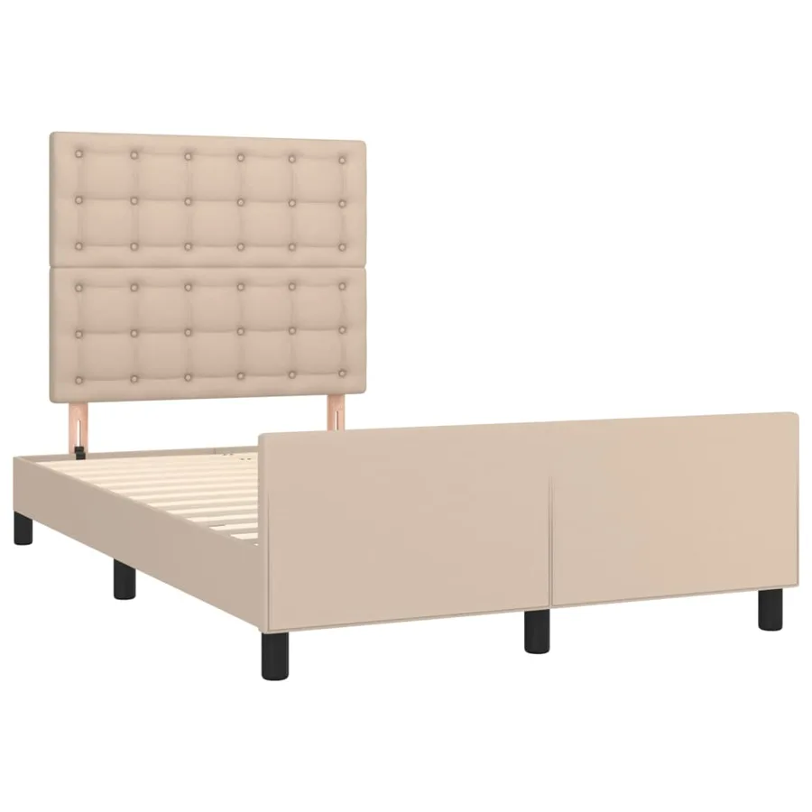 Cadre de lit sans matelas cappuccino 120x200 cm similicuir - 4