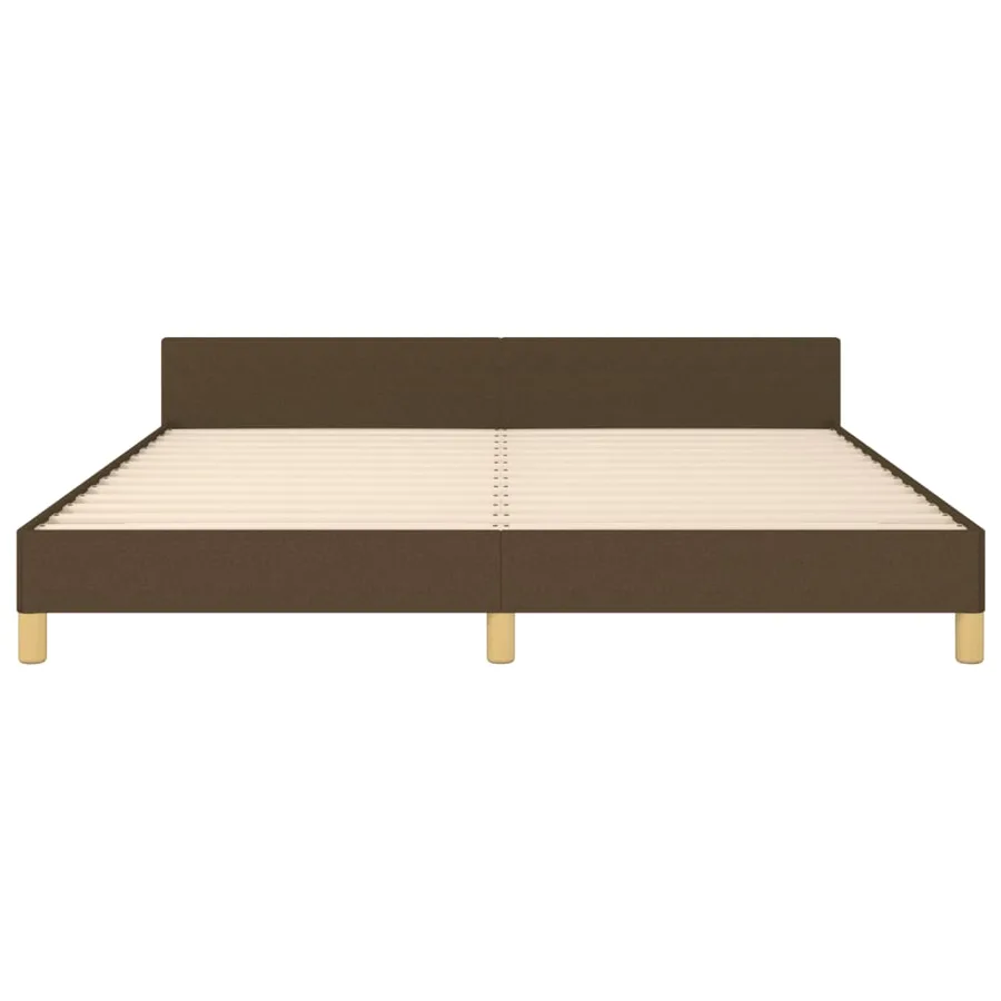 Cadre de lit sans matelas marron foncé tissu - 6
