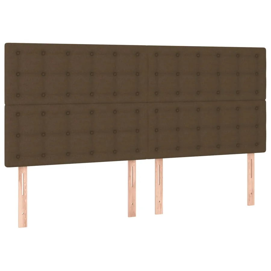 Cadre de lit sans matelas marron foncé tissu - 9