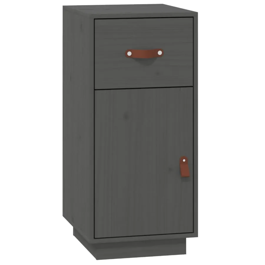 Buffet Gris 34x40x75 cm Bois massif de pin - 2
