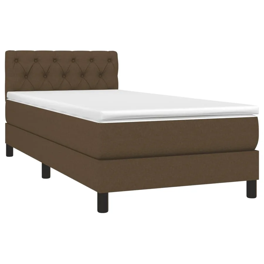 Sommier à lattes de lit et matelas et LED Marron foncé 80x200cm - 3