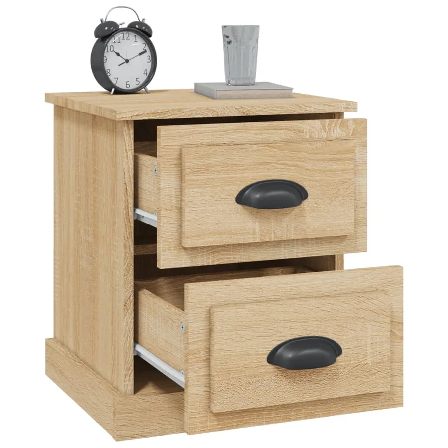 Tables de chevet 2pcs chêne sonoma 39x39x47,5cm bois ingénierie - 6