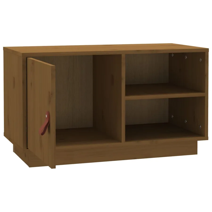 Meuble TV Marron miel 70x34x40 cm Bois de pin massif - 7