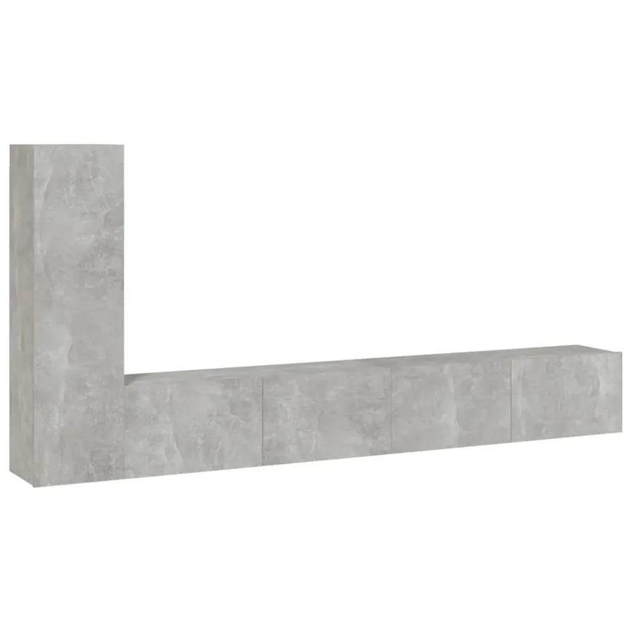 Ensemble de meubles TV 3 pcs Gris béton Bois d'ingénierie - 2