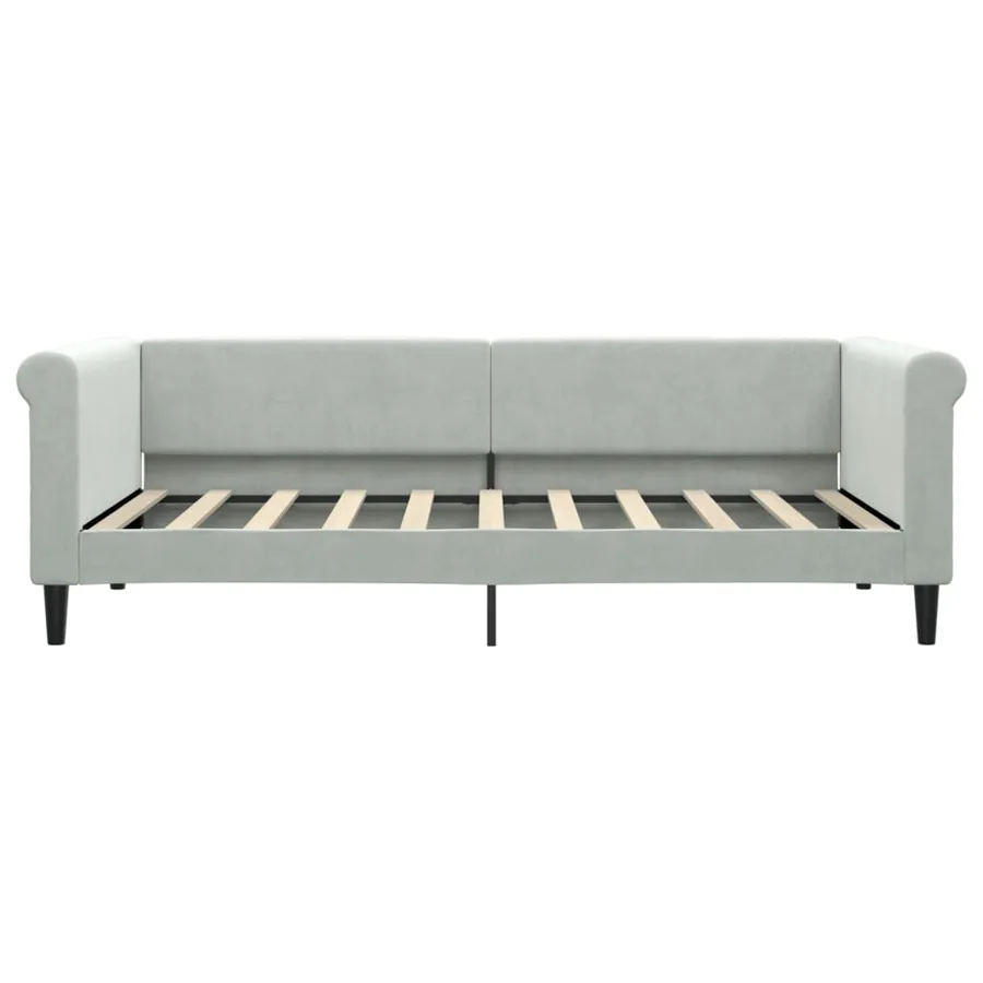 Lit de jour avec lit gigogne gris clair 90x190 cm velours - 7
