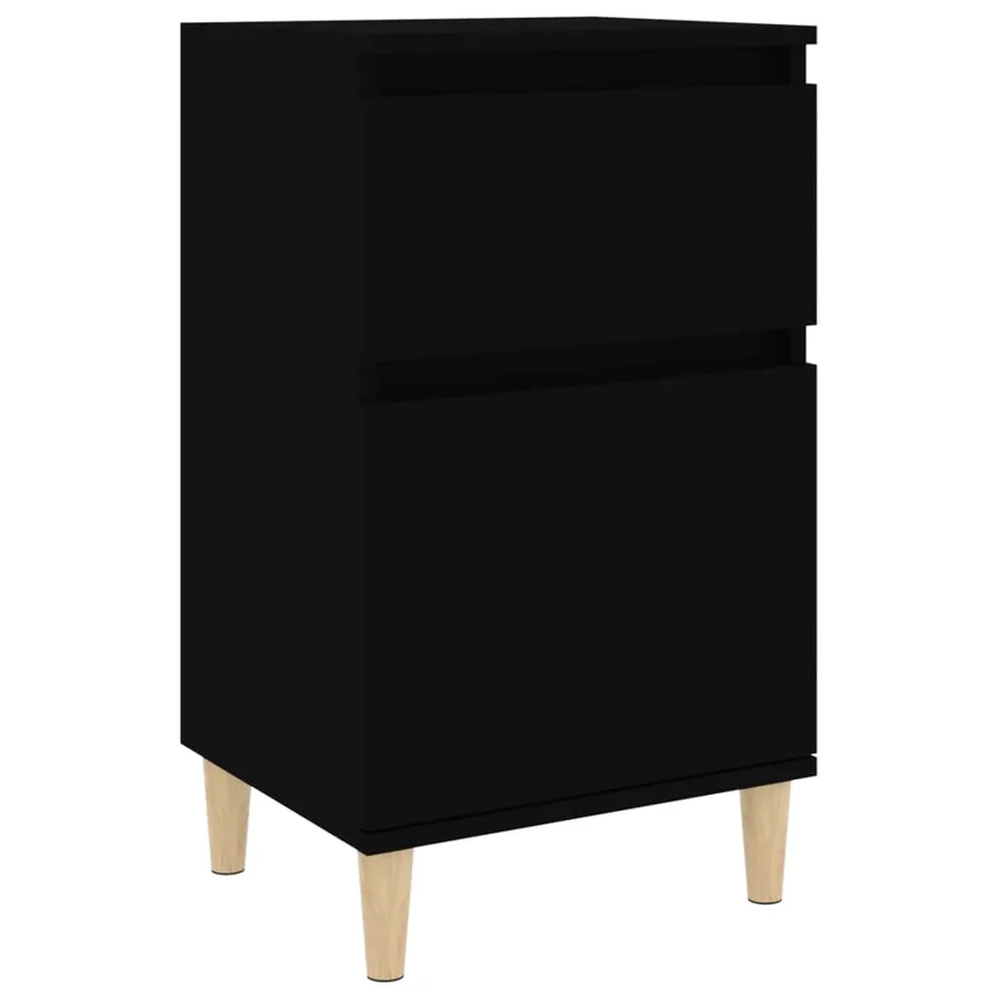 Table de chevet noir 40x35x70 cm - 2