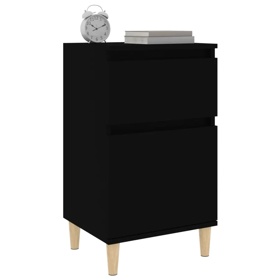 Table de chevet noir 40x35x70 cm - 4